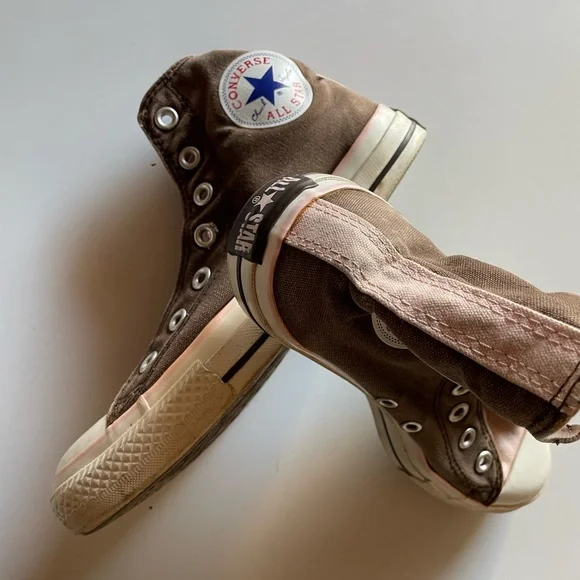 Converse high tops 2 tone brown pink Chuck Taylor Converse all stars size 7 - Picture 5 of 11